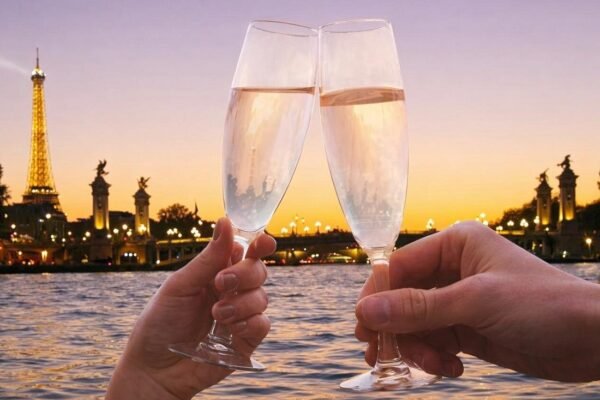 Paris: Seine River Sightseeing Sunset Cruise with Champagne